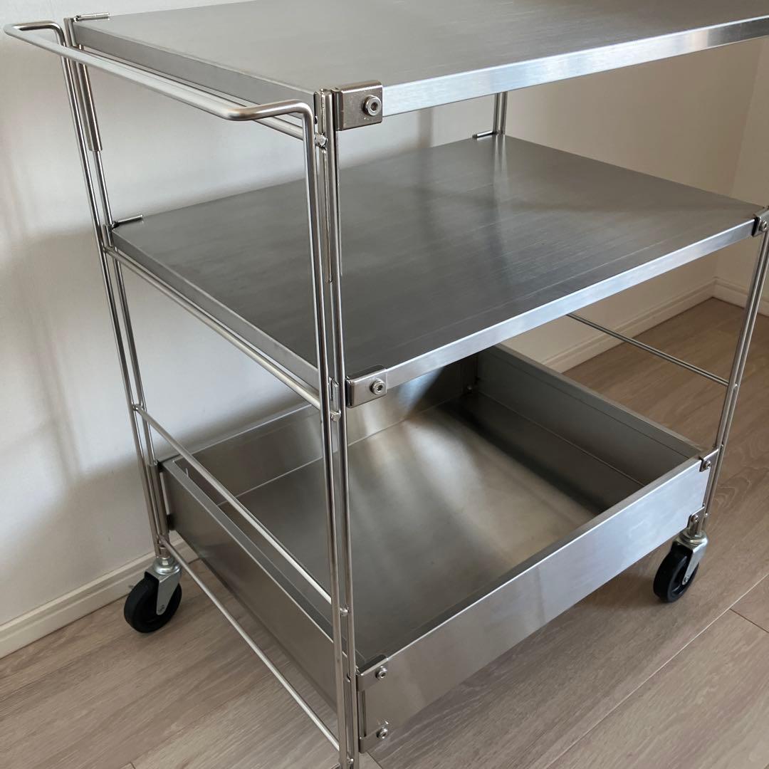 無印良品　ステンレスユニットシェルフワゴン