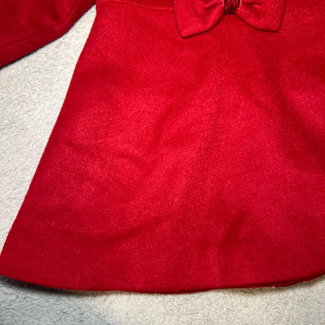シャーリーテンプル　ラッピングリボンウールコート　赤　80cm-90cm 超美品