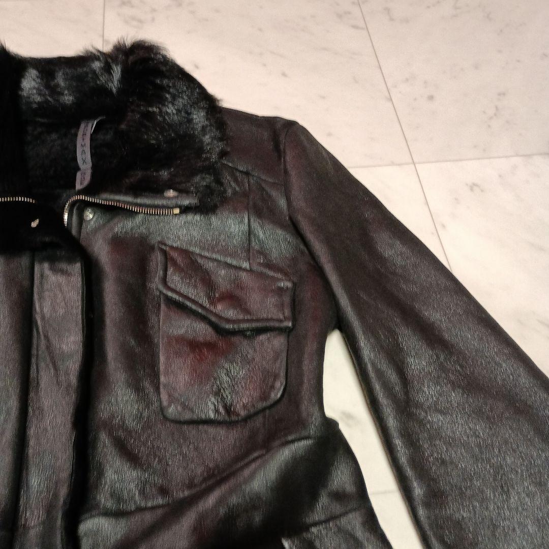 SPORTMAX CODEスポーツマックスコード レザーロングコート 裏ボア