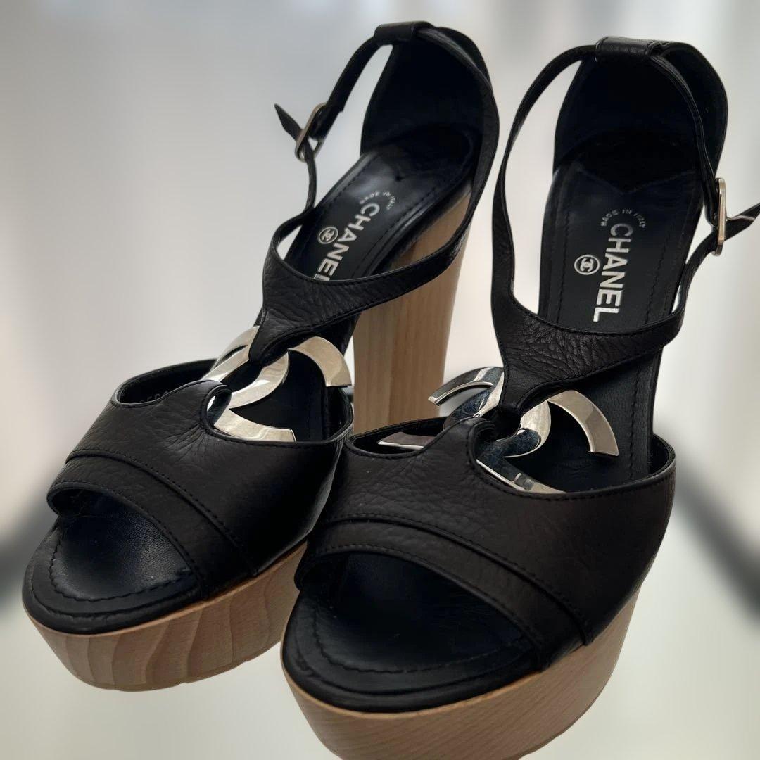 【希少】CHANEL ココマークレザーヒール　36size