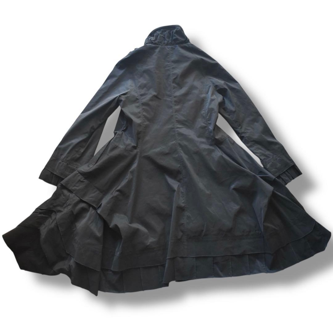 EIKO KONDO 構築フリルデザイン ロングジャケットワイヤー 黒 立体裁断