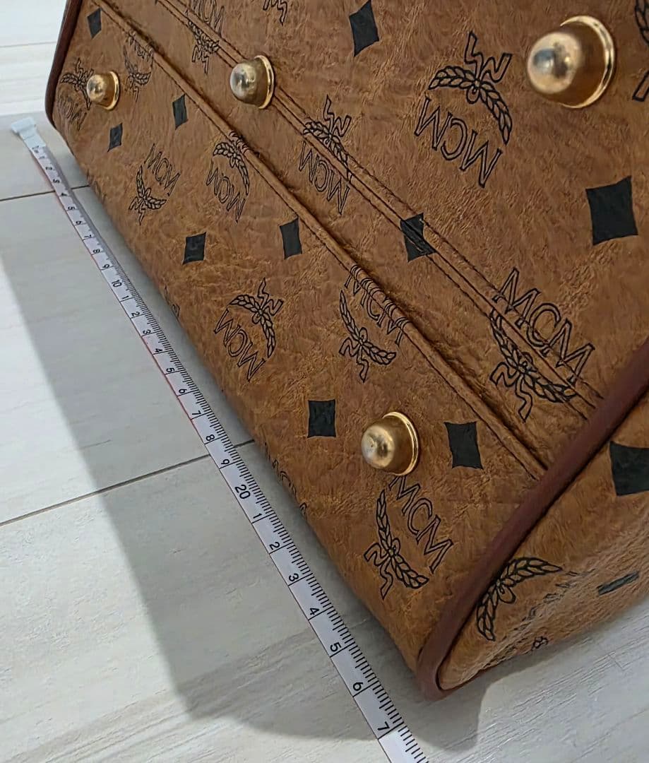 中古美品　MCM ミニボストンバッグ ブラウン
