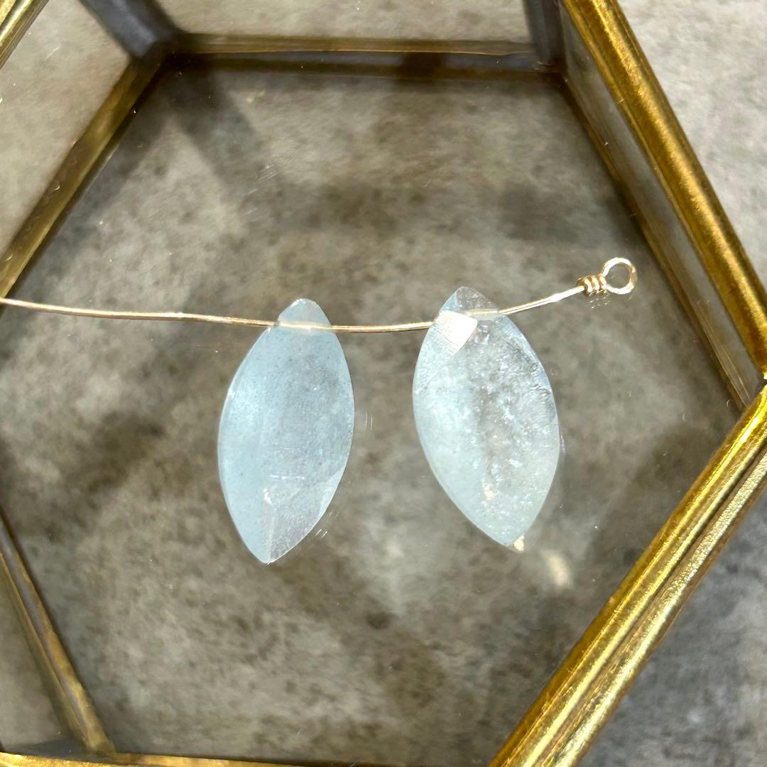 専用✳︎超高品質✳︎フローライト　ファセットハート　14kgf　天然石イヤリング