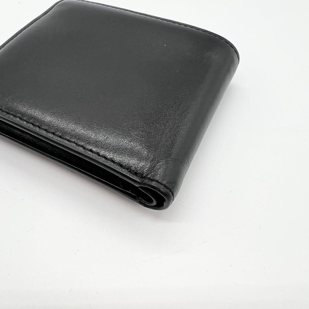 美品✨DIESEL　二つ折り財布　Dロゴ　エンボス　レザー　ブラック　近年モデル