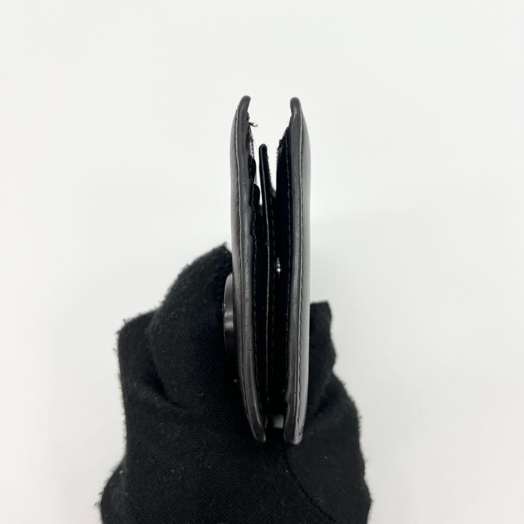 美品✨DIESEL　二つ折り財布　Dロゴ　エンボス　レザー　ブラック　近年モデル