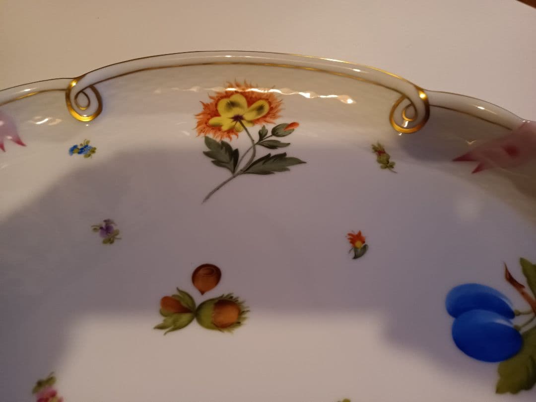 【ヘレンド】　HEREND　フルーツコンポディション　パーティプレート　オーバル