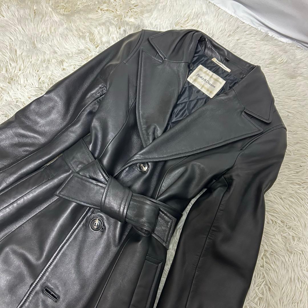 極美品　丈120cm pinky&dianne 羊革　フォックスファー　コート