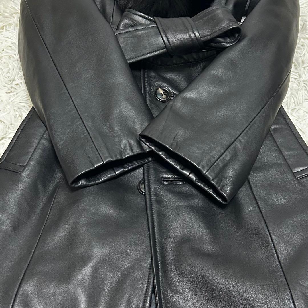 極美品　丈120cm pinky&dianne 羊革　フォックスファー　コート