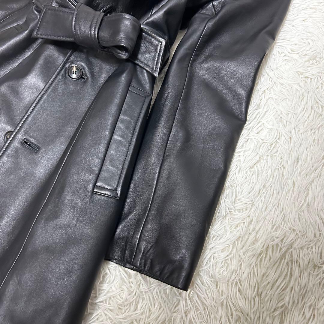 極美品　丈120cm pinky&dianne 羊革　フォックスファー　コート