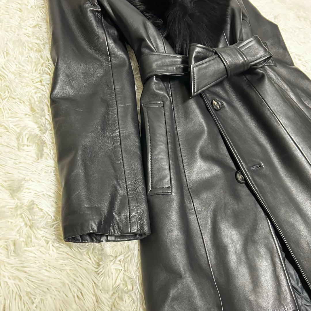 極美品　丈120cm pinky&dianne 羊革　フォックスファー　コート