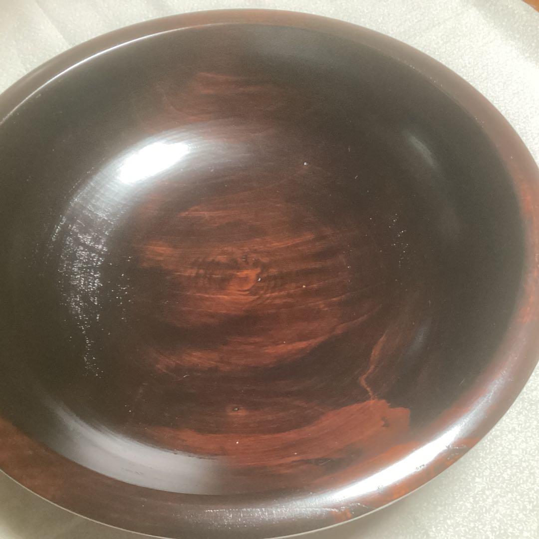 そば打ち　くりぬきこね鉢　天然木銀杏　漆塗り　45cm 未使用品