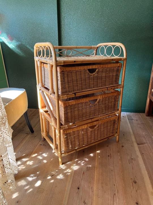 籐 ラタン チェスト インテリア 昭和レトロ 箪笥