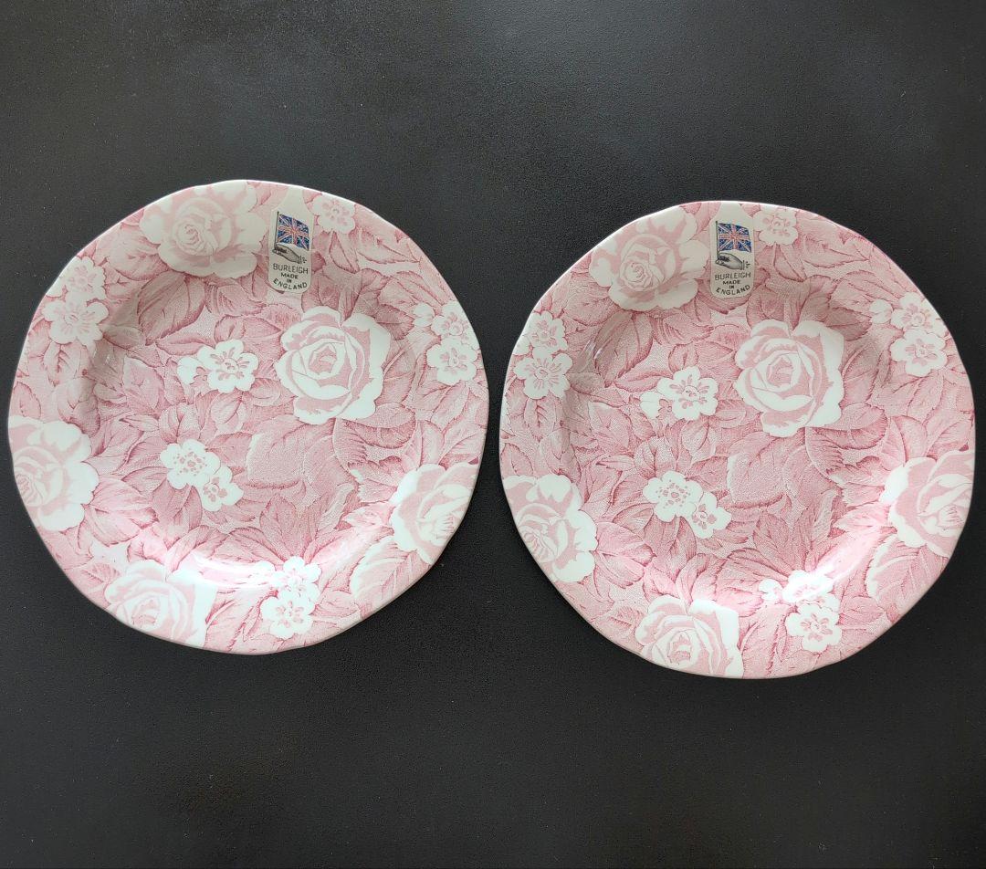 【新品・未使用】Burleigh ビクトリアンチンツ 21.5cmプレート2枚組