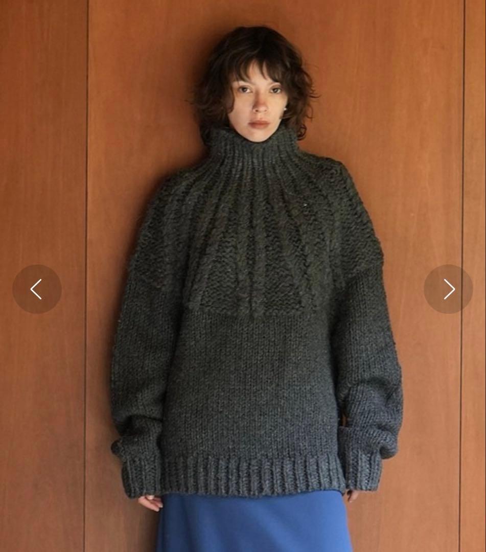 クラネ　CHUNKY CABLE HAND KNIT TOPS グレー　長袖