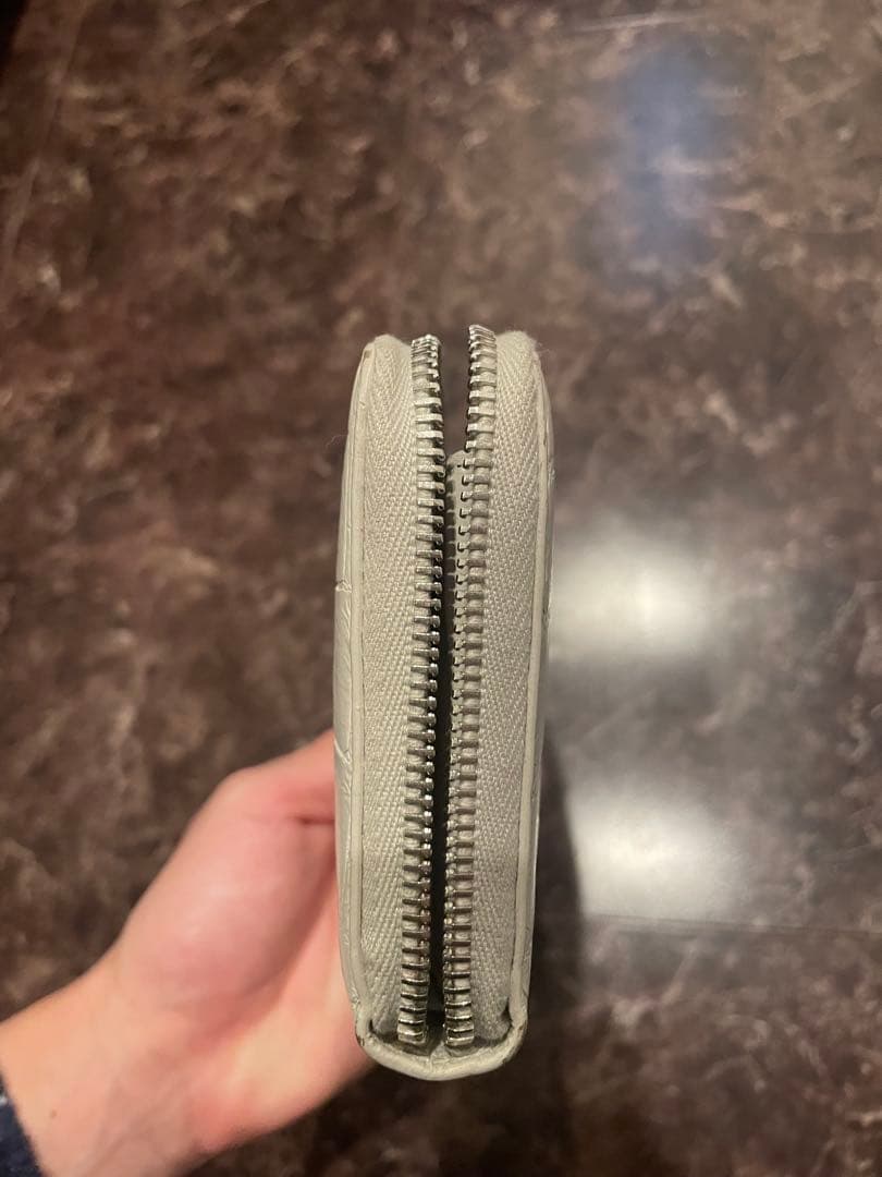 Saint Laurent 財布 サンローラン 長財布 クロコ風 ホワイト