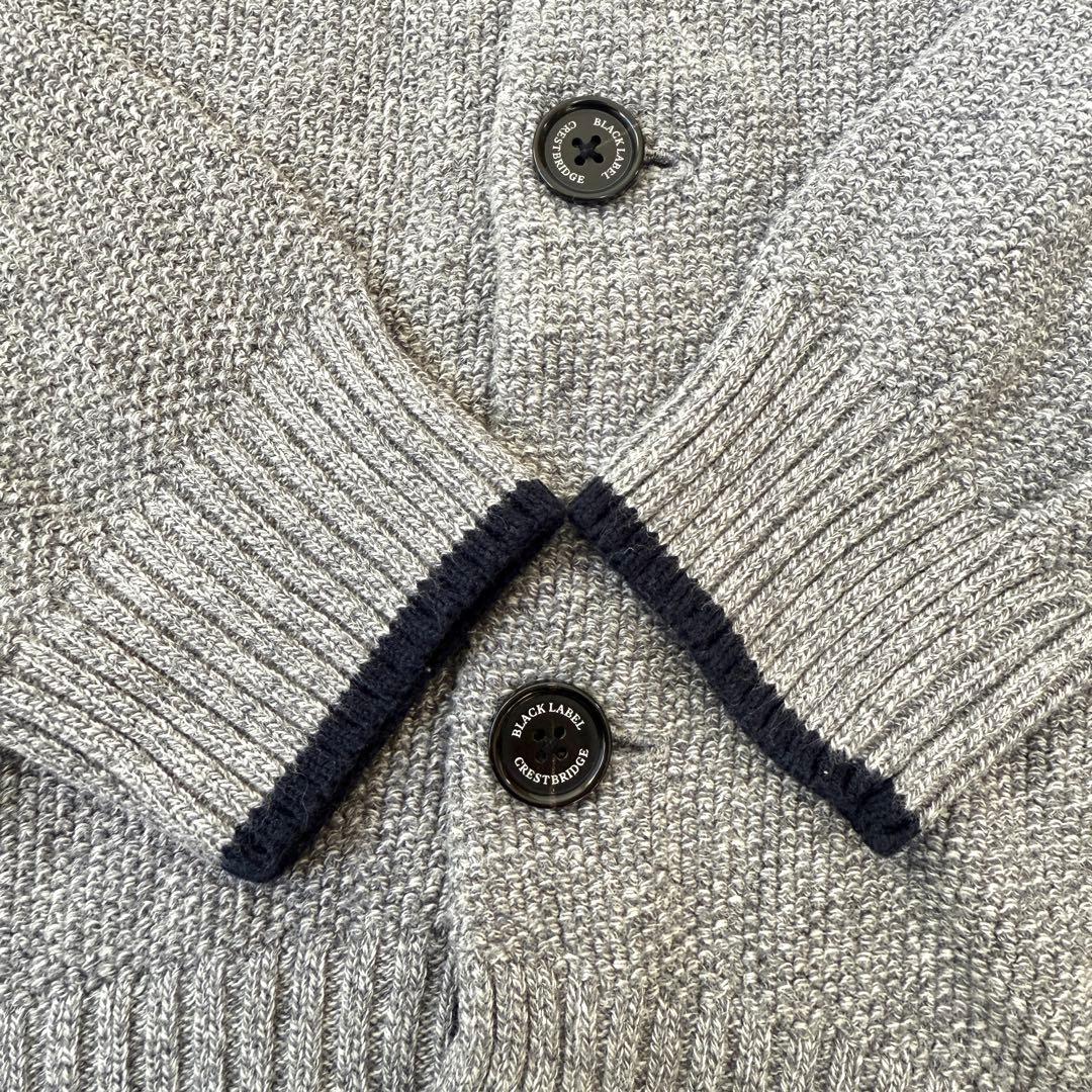 【美品✨】ブラックレーベルクレストブリッジ ニットカーディガン グレー 希少LL