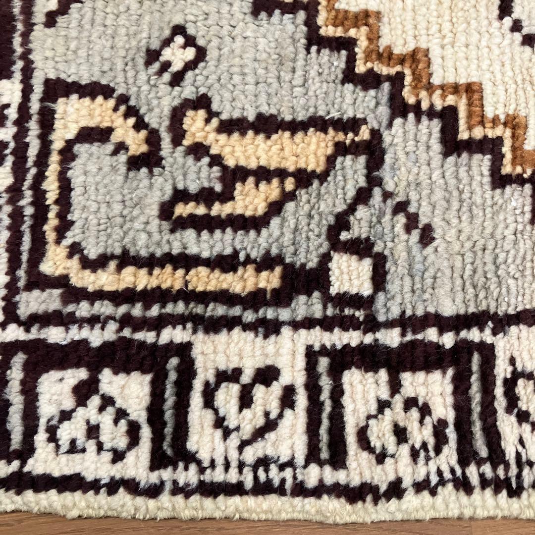 モロッコ絨毯ビンテージラグハートベニワレンウール70x130cm手織り絨毯