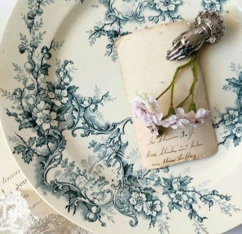 美品　ジョワジールロワ　ポンパドール　平皿　フランスアンティーク