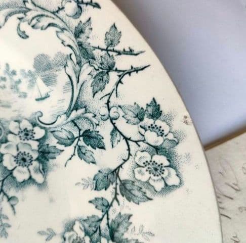 美品　ジョワジールロワ　ポンパドール　平皿　フランスアンティーク