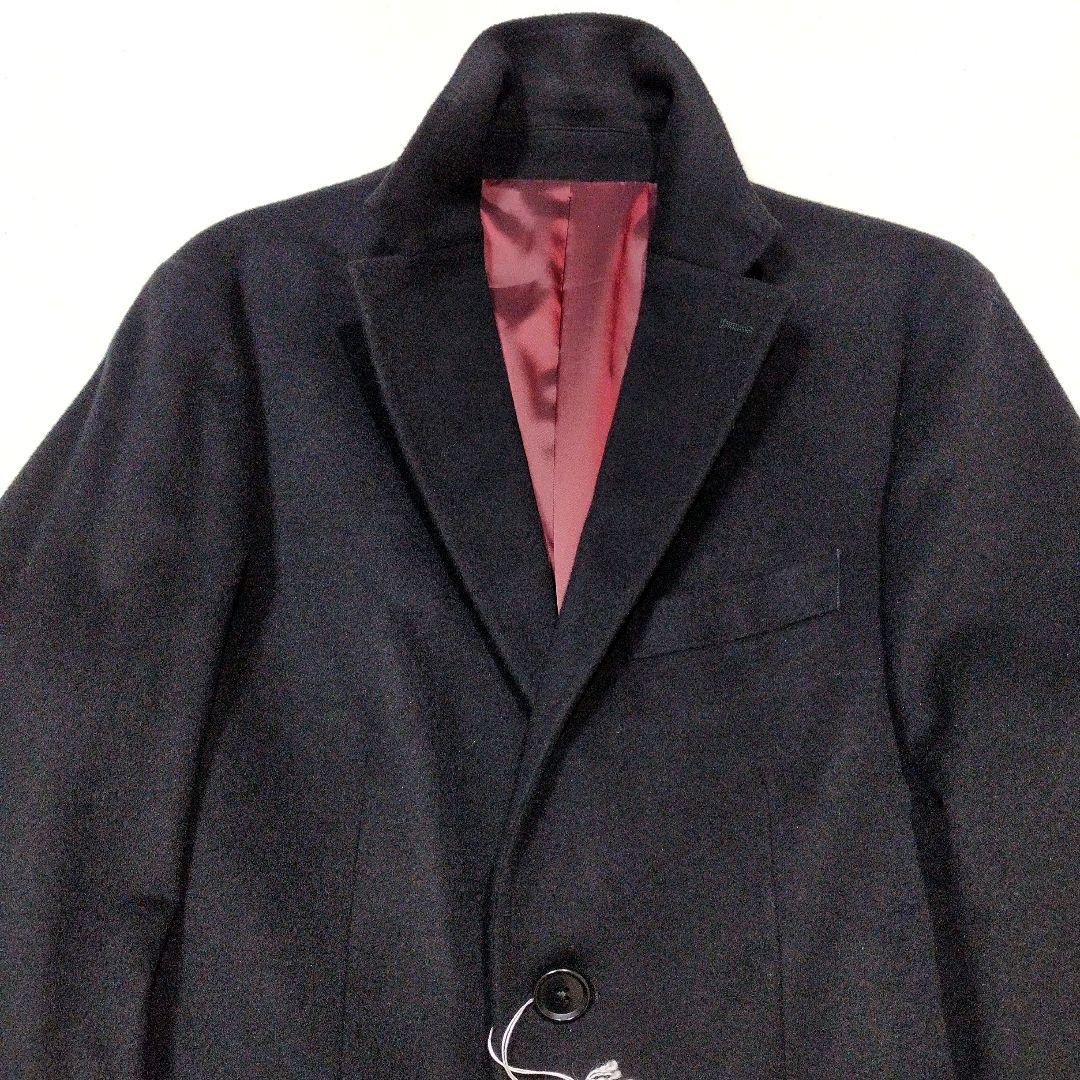 COMME CA ISM コムサイズム　アンゴラ混ウールチェスターコート　黒　M