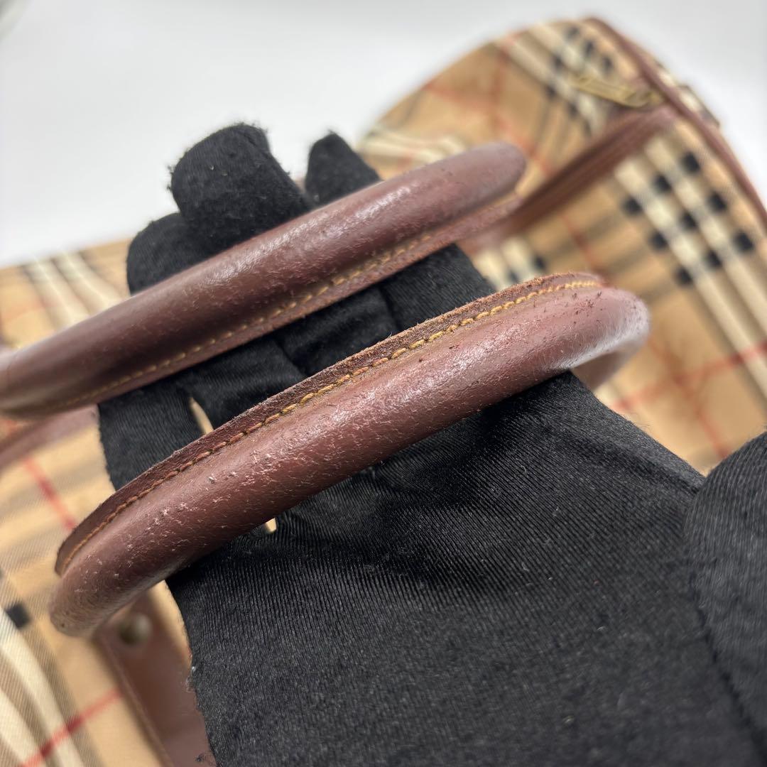 Burberrys バーバリー ノバチェック レザー ボストンバッグ PVC