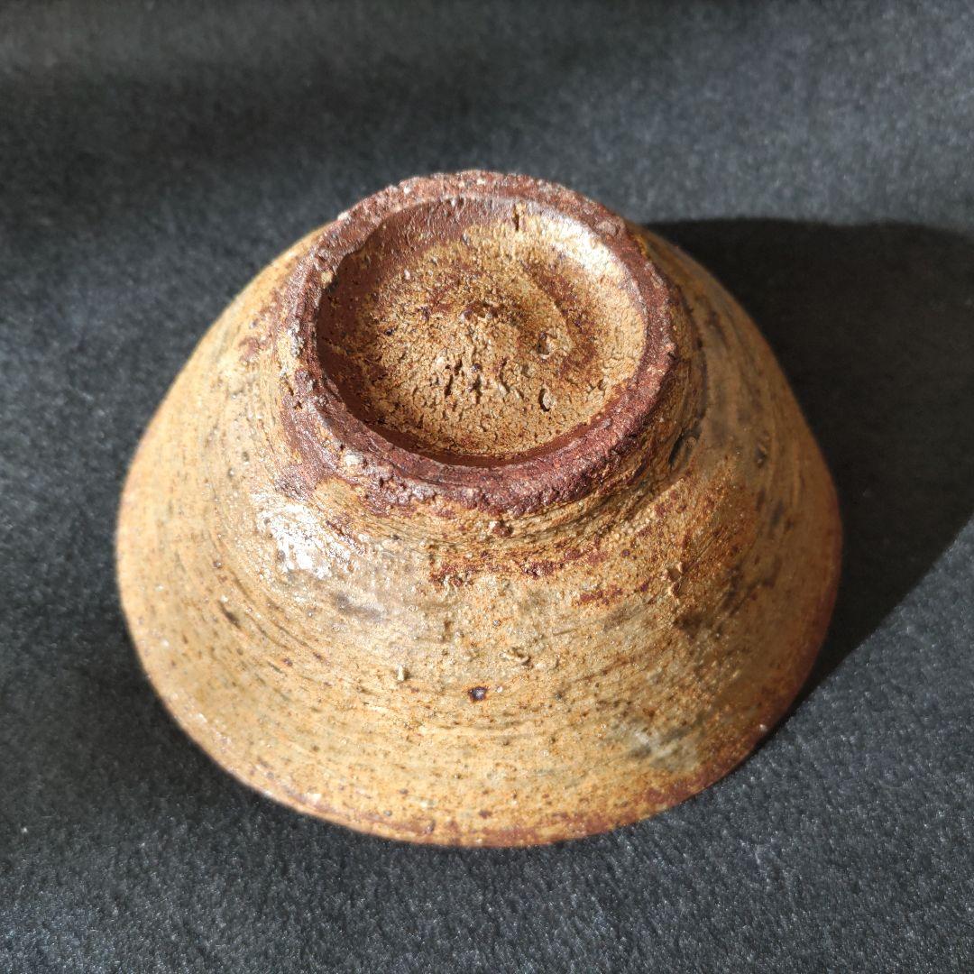 小林東五　伊羅保茶碗　茶道具　中古品　ホツ（小さな欠け）あり　ご飯茶碗にも