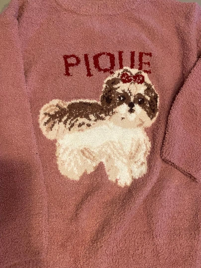 新品！ジェラピケお好きな方に！シーズーのプルオーバーふわもこ上下セットブルー