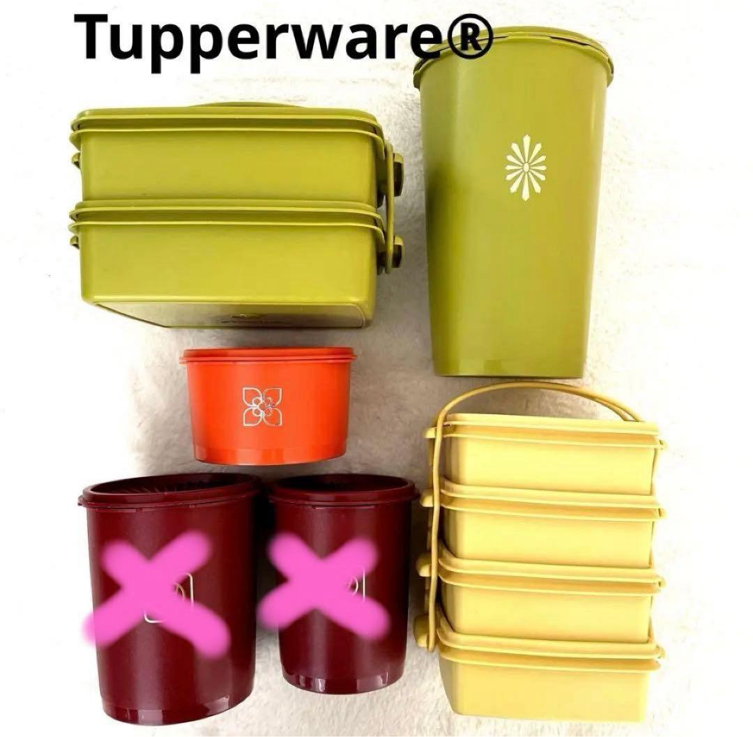 日本製■オールドタッパーウェア■4点■レトロカラーが可愛いです♡まとめ売り