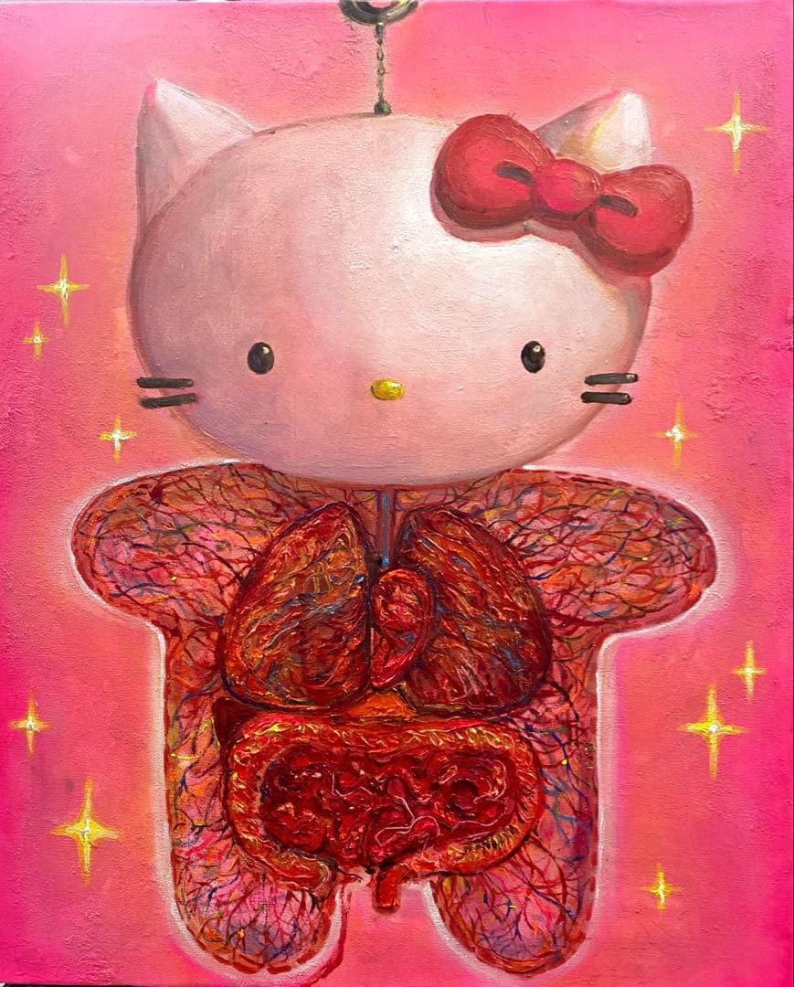 油絵　キティちゃん