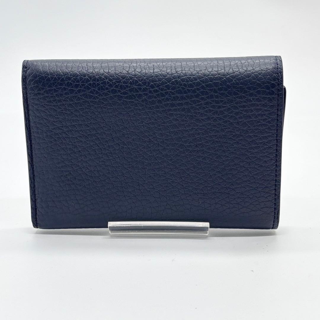 極美品 ルイヴィトン ポルトフォイユカプシーヌ ネイビー レザー M81674