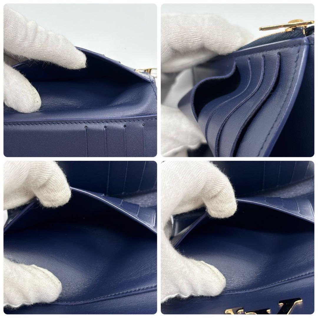 極美品 ルイヴィトン ポルトフォイユカプシーヌ ネイビー レザー M81674