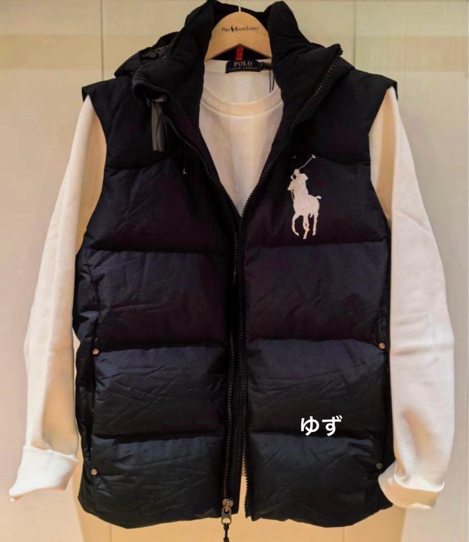 POLO RALPH LAUREN：ビッグポニー刺繍 ダウンベスト　黒