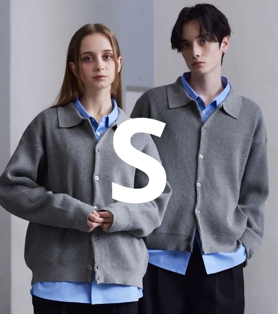 CLEL ベーシックスプレー畦編みニットシャツカーディガン