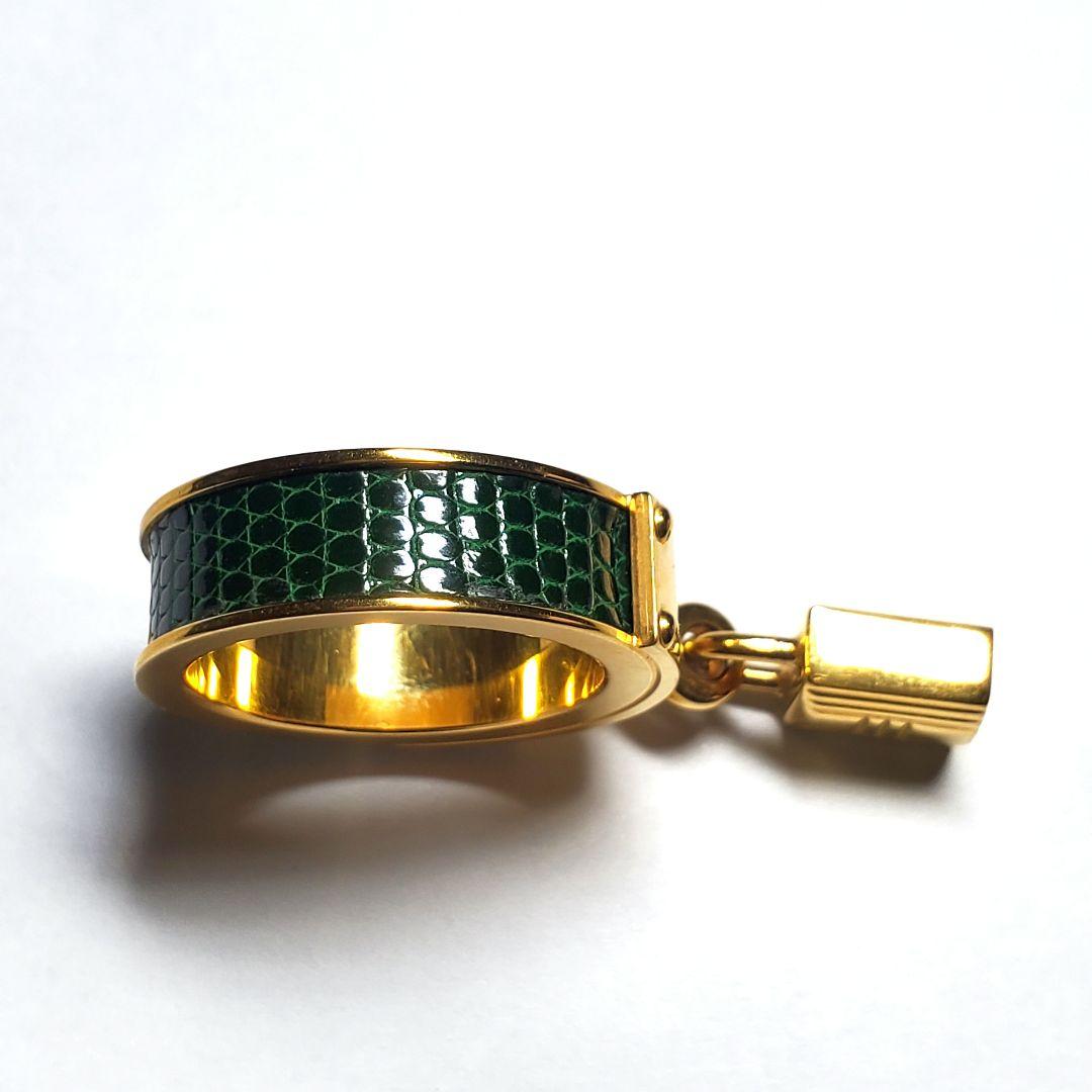 【4日迄限定セール❕箱付】エルメスケリー スカーフリング カデナ グリーンk22