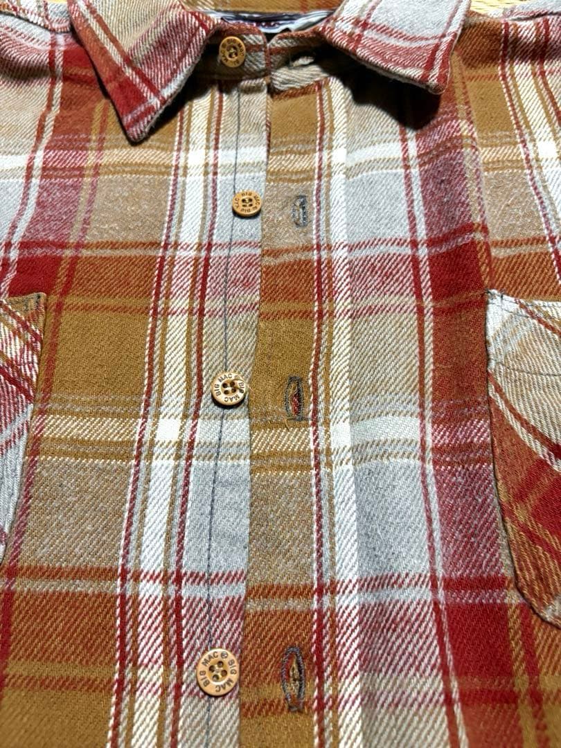 BIG MAC 長袖ネルシャツ XL Tallサイズ　赤紫　グレー　ベージュ色
