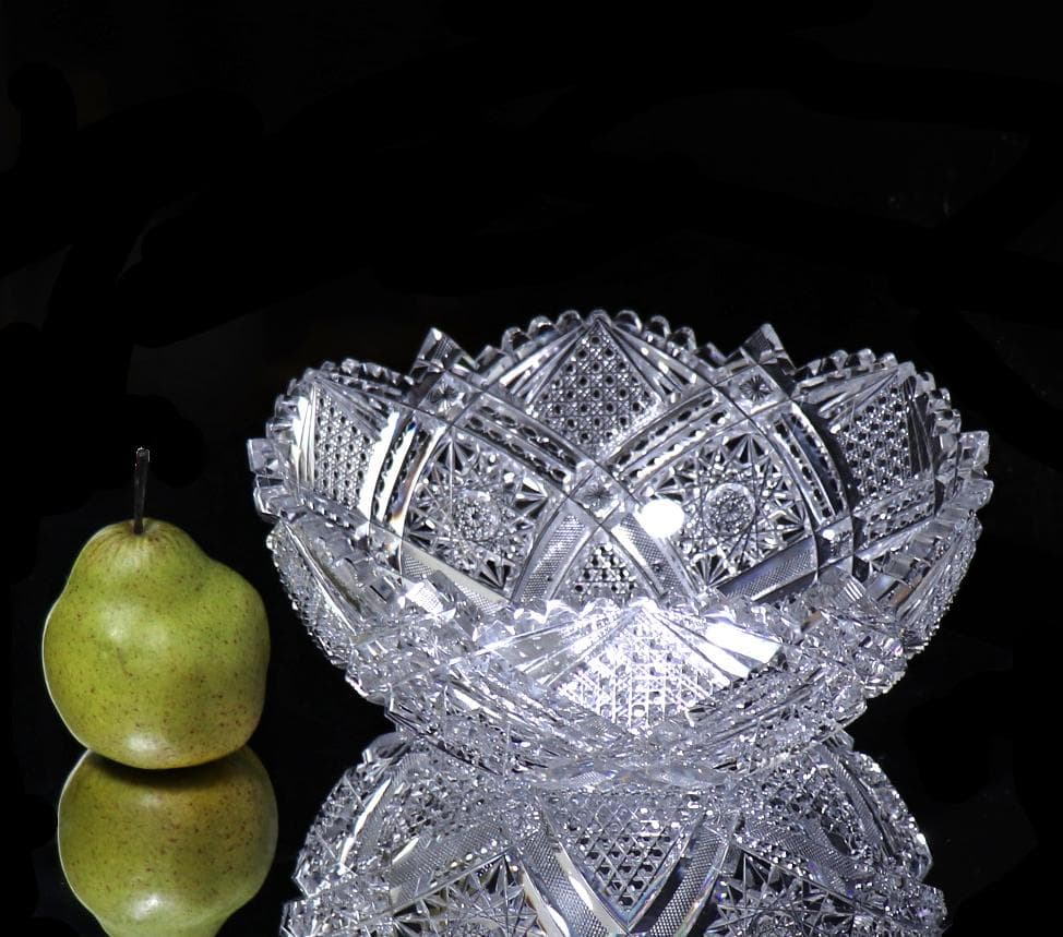 オールド・バカラ ギヤマン切子器物 鉢 大型 2.2kg ボウル 春海商店