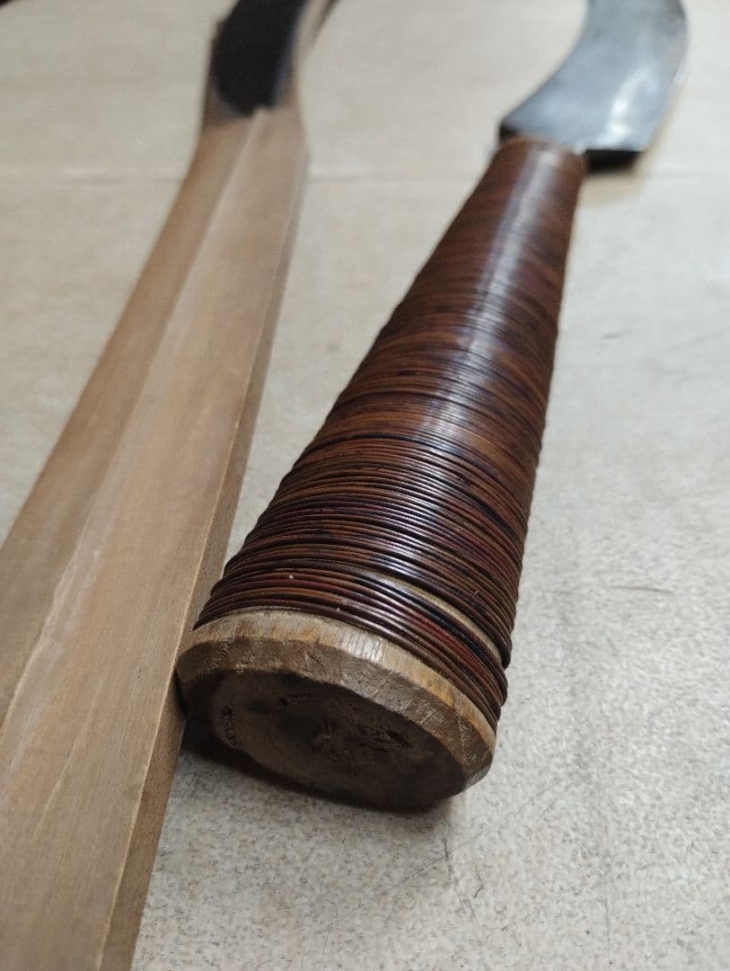 台湾美術 高砂族 民族蛮刀 96cm 木彫鞘 蕃刀 民族鉈 台湾先住民族