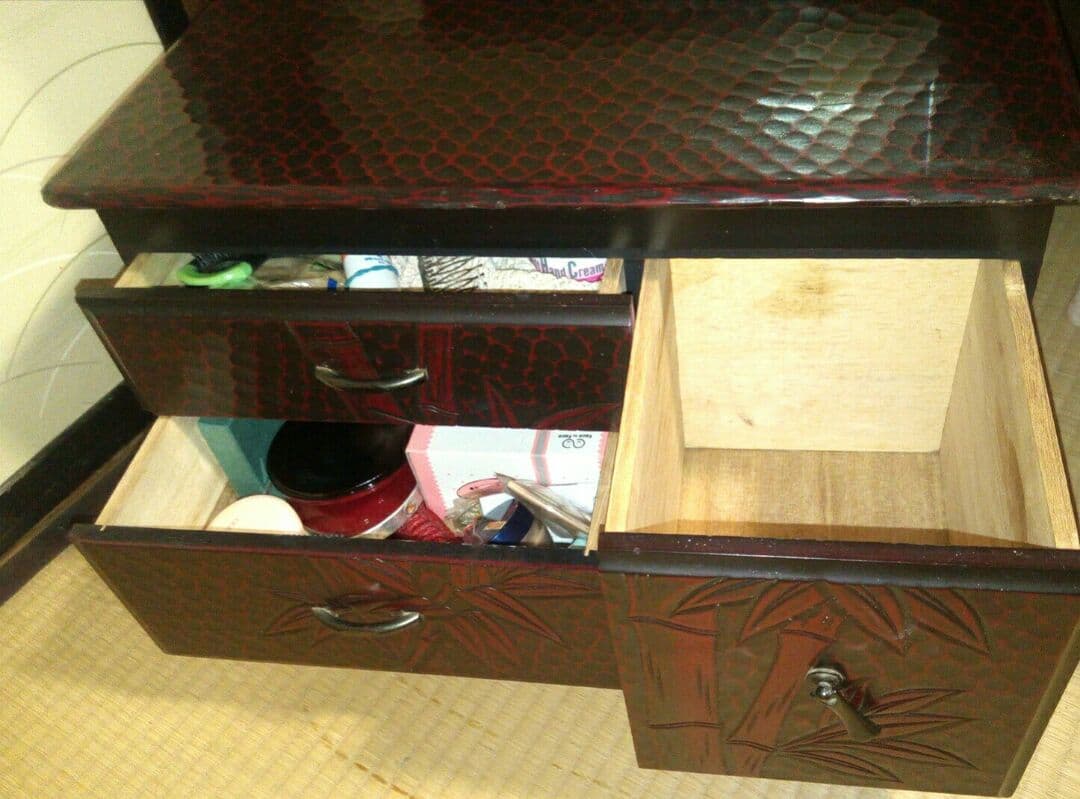 鎌倉彫風 鏡台　ドレッサー　アンティーク　ヴィンテージ　化粧台　収納家具