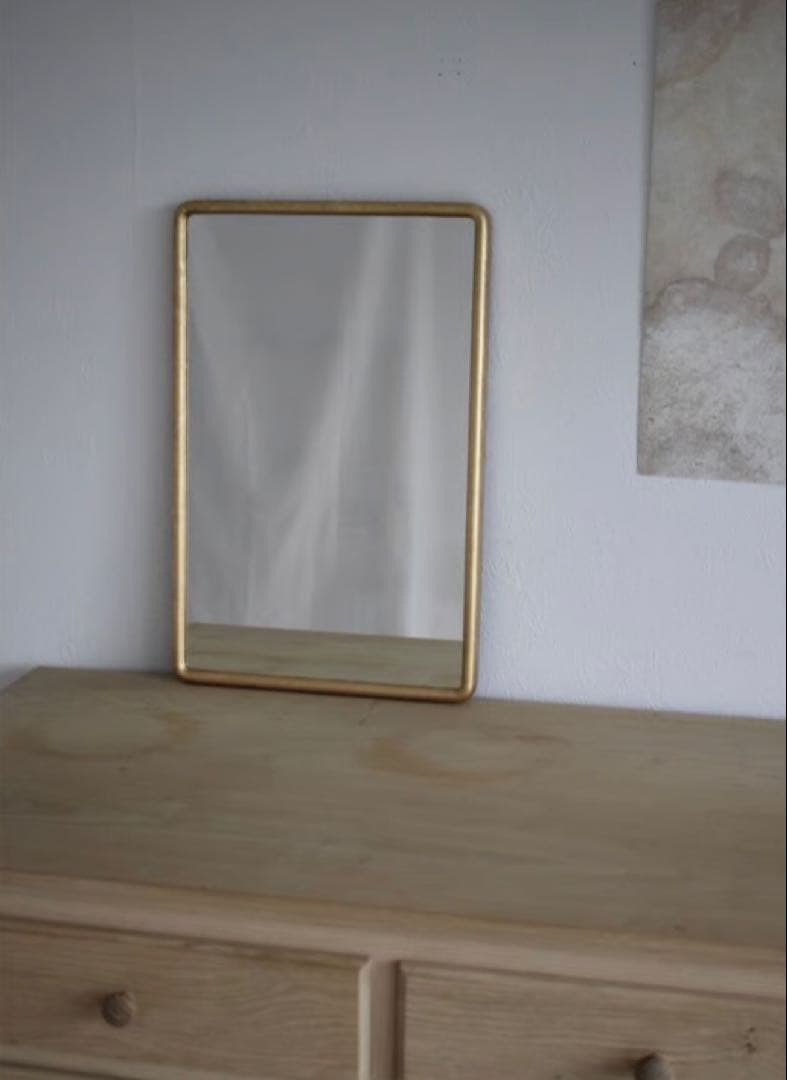 鏡 l ミラー l 吉川和人 l 四角小(丸かど金箔重貼)