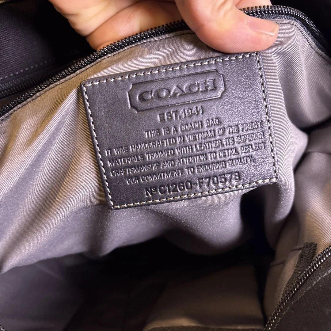 【良品】COACH コーチ　ブラック トートバッグ NFC1260-F70578