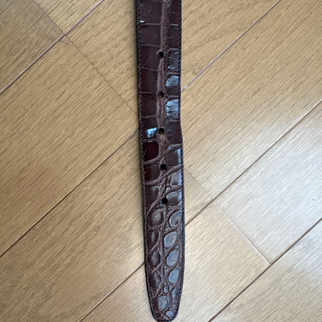 テス　TES アメリカンアリゲーター ベルト イタリア製 ワニ革 ブラウン