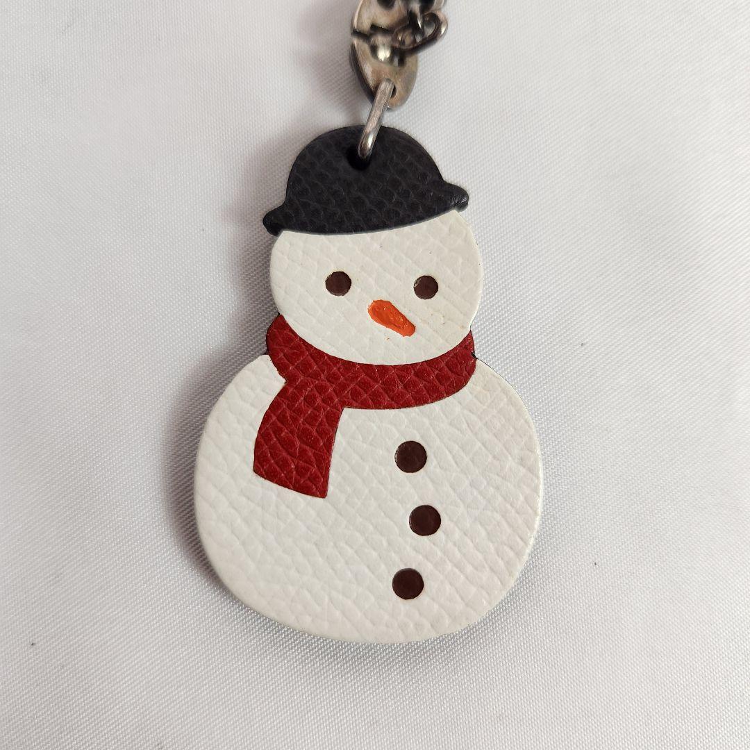 【良品】HERMES エルメス 雪だるま キーホルダー スノーマン チャーム