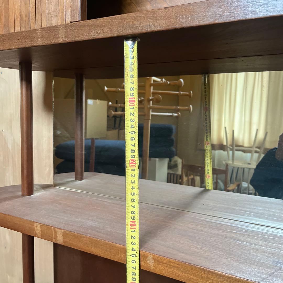 コーナー蛇腹キャビネット　チーク