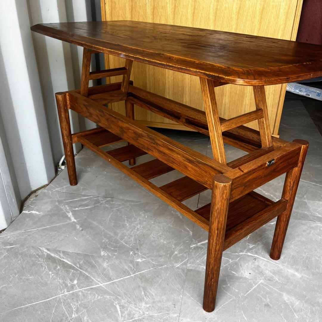 取付無料！モモナチュラル FDローテーブルS 北欧風天然無垢材昇降式テーブル✨