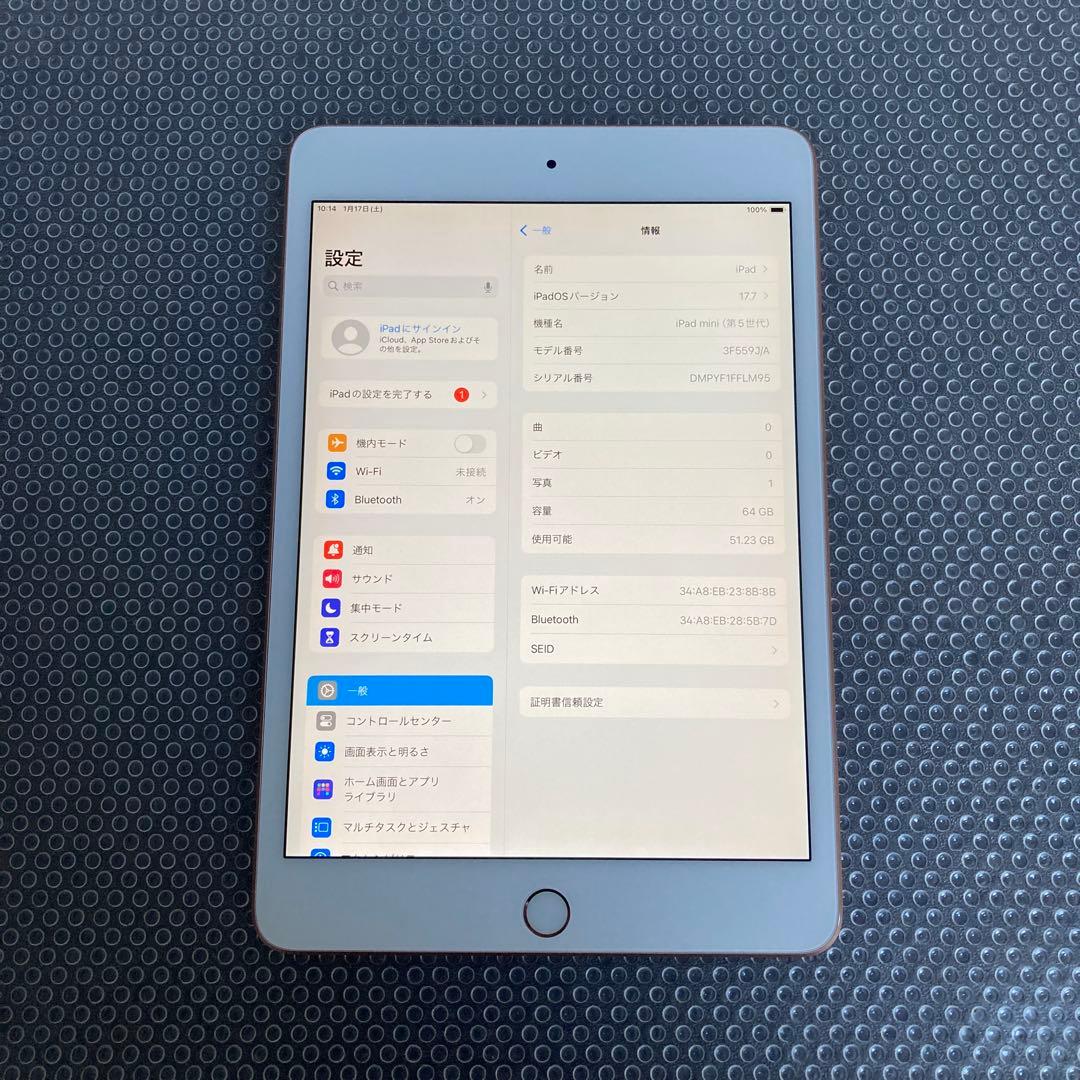 746 美品☆電池良好☆iPad mini5 64GB WIFIモデル☆