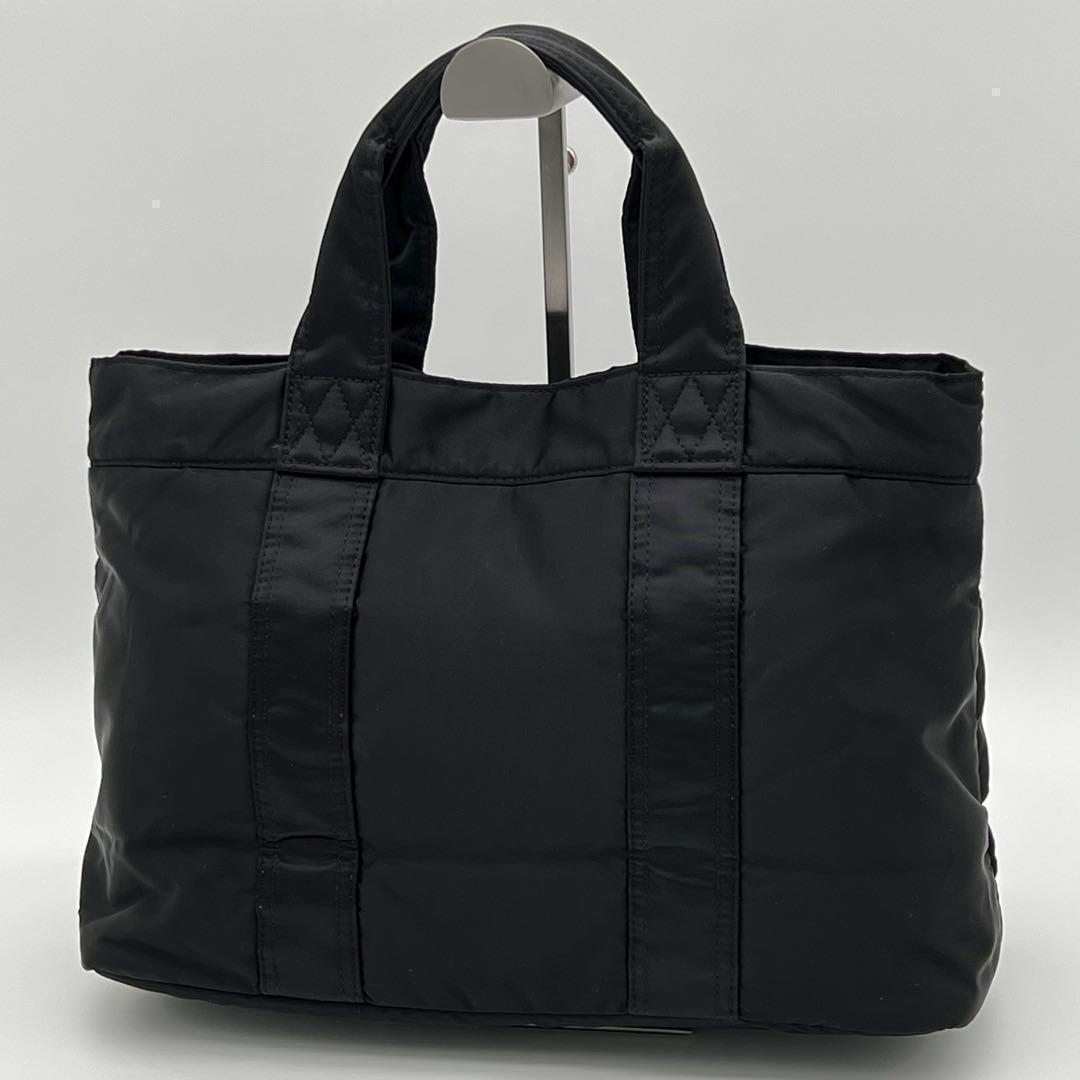 【美品】PORTER TANKER ハンドバッグ トートバッグ ナイロン 黒色