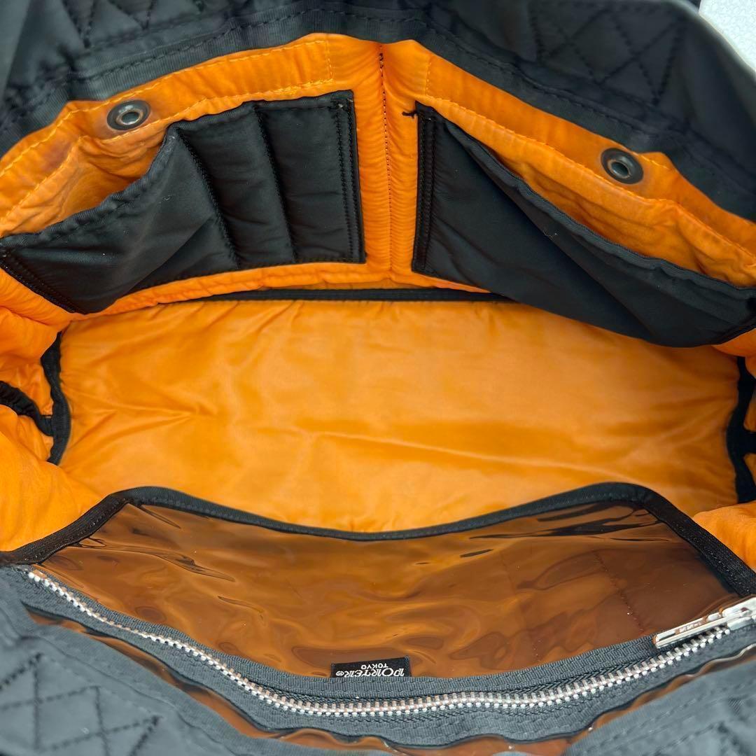 【美品】PORTER TANKER ハンドバッグ トートバッグ ナイロン 黒色