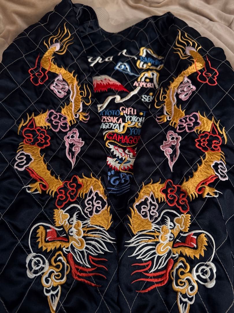 美品 ２面用 90s vintage 鷲龍 東洋 日本限定 スカジャン サテン