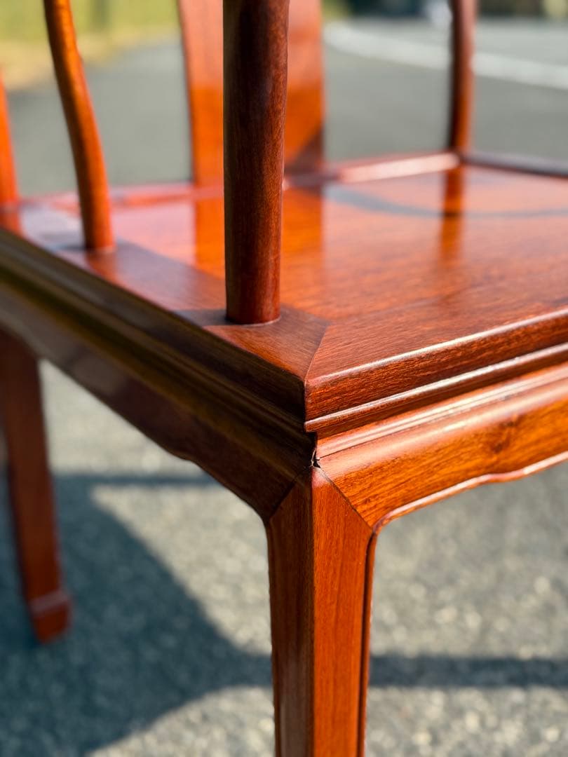 ①アンティーク 無垢材 高級 アームチェア ダイニング 椅子