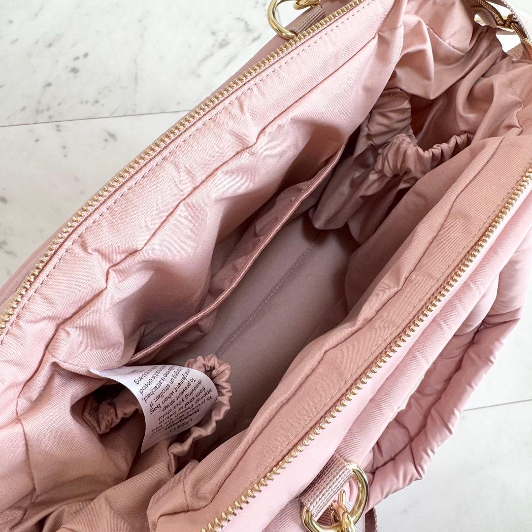 【美品】HAPP ハップ マザーズバッグ 2way ヘリンボーン ショルダー